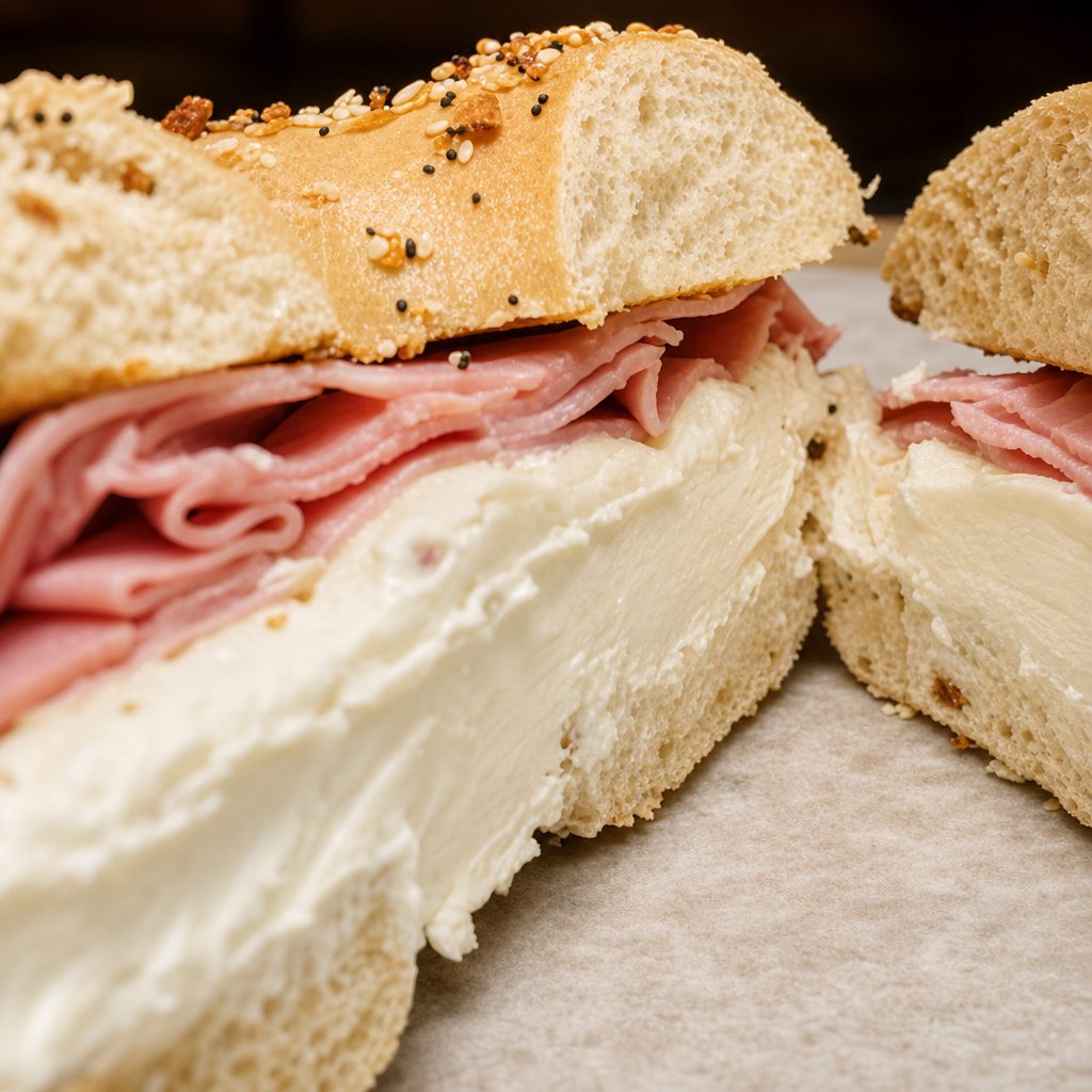 Ham & Cream Cheese Bagel.